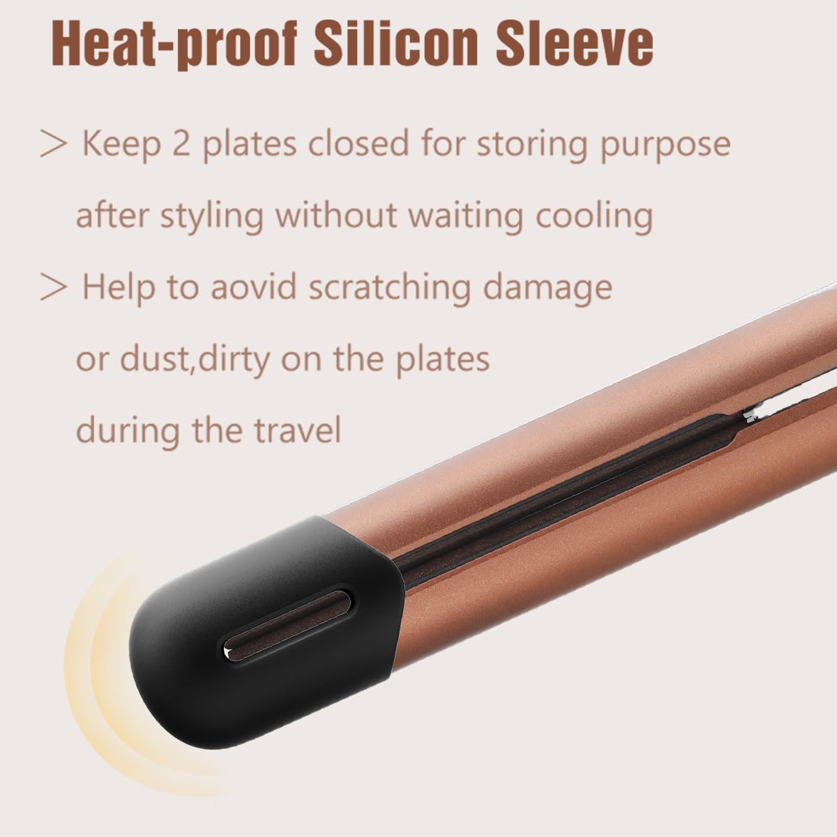 NITION 1 Inch Ceramic Tourmaline Flat Iron Hair Straightener with LCD Display and Travel Pouch - Image 3