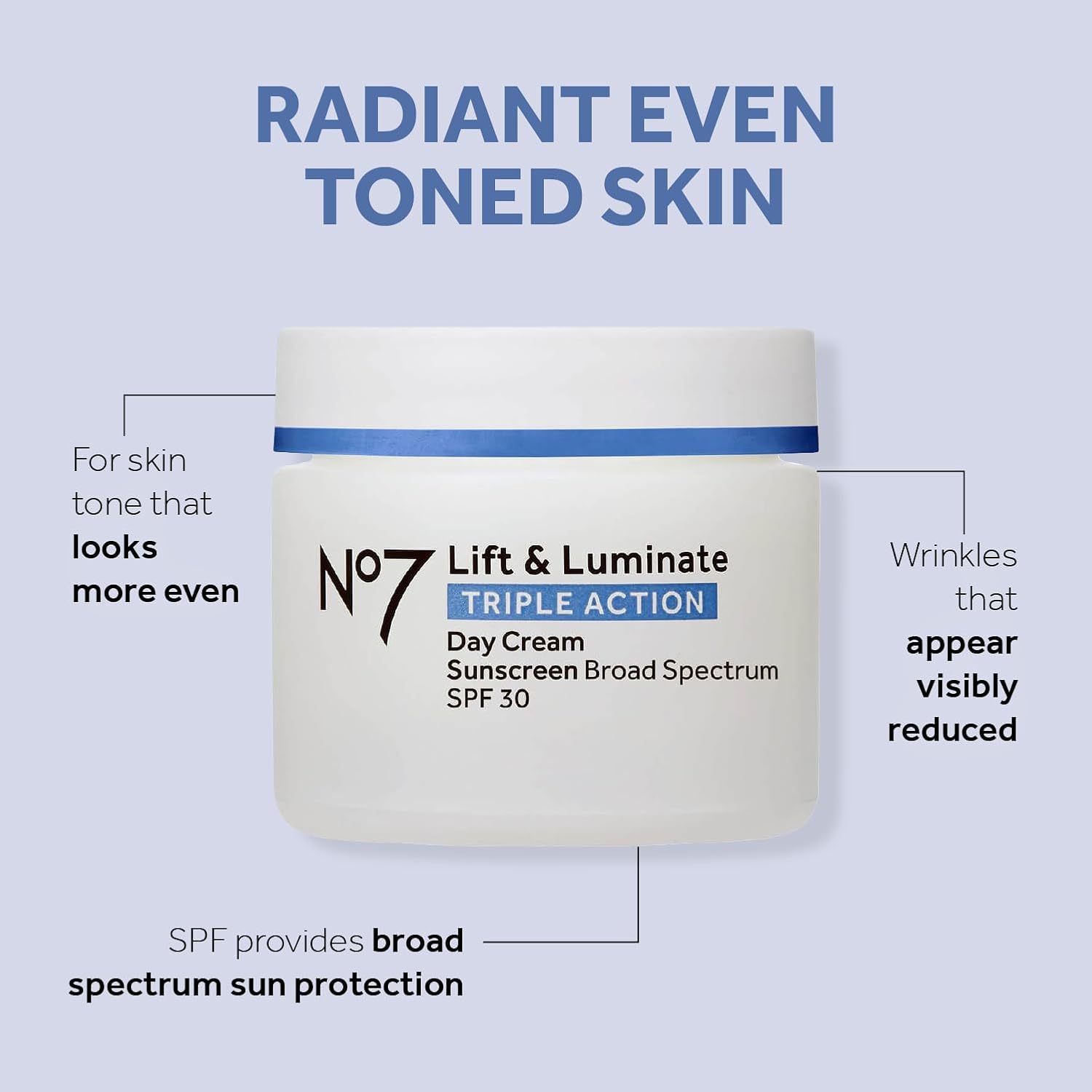 No7 Lift & Luminate Anti-Aging Skincare Set Day Cream SPF 30 Serum Night Cream 3 Piece - Image 3