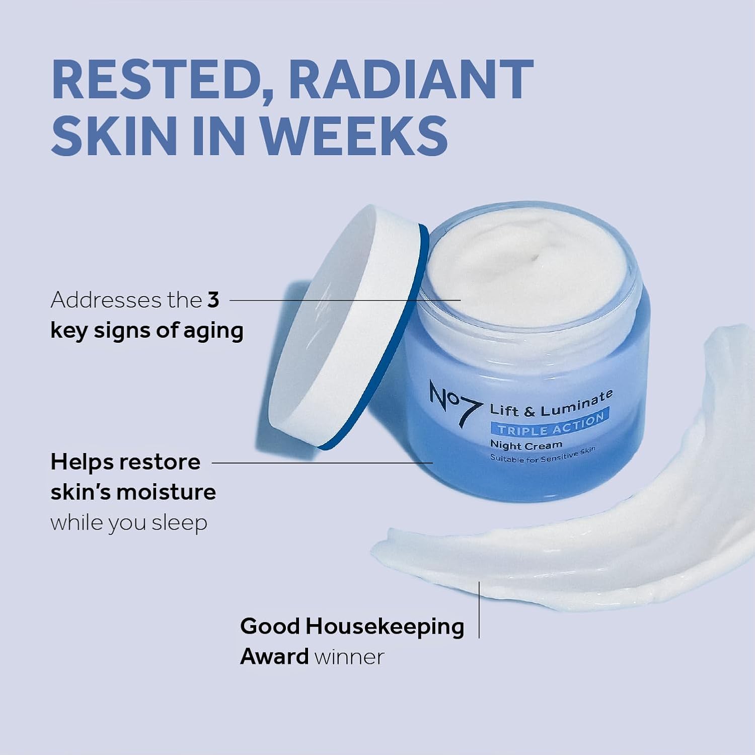 No7 Lift & Luminate Anti-Aging Skincare Set Day Cream SPF 30 Serum Night Cream 3 Piece - Image 5