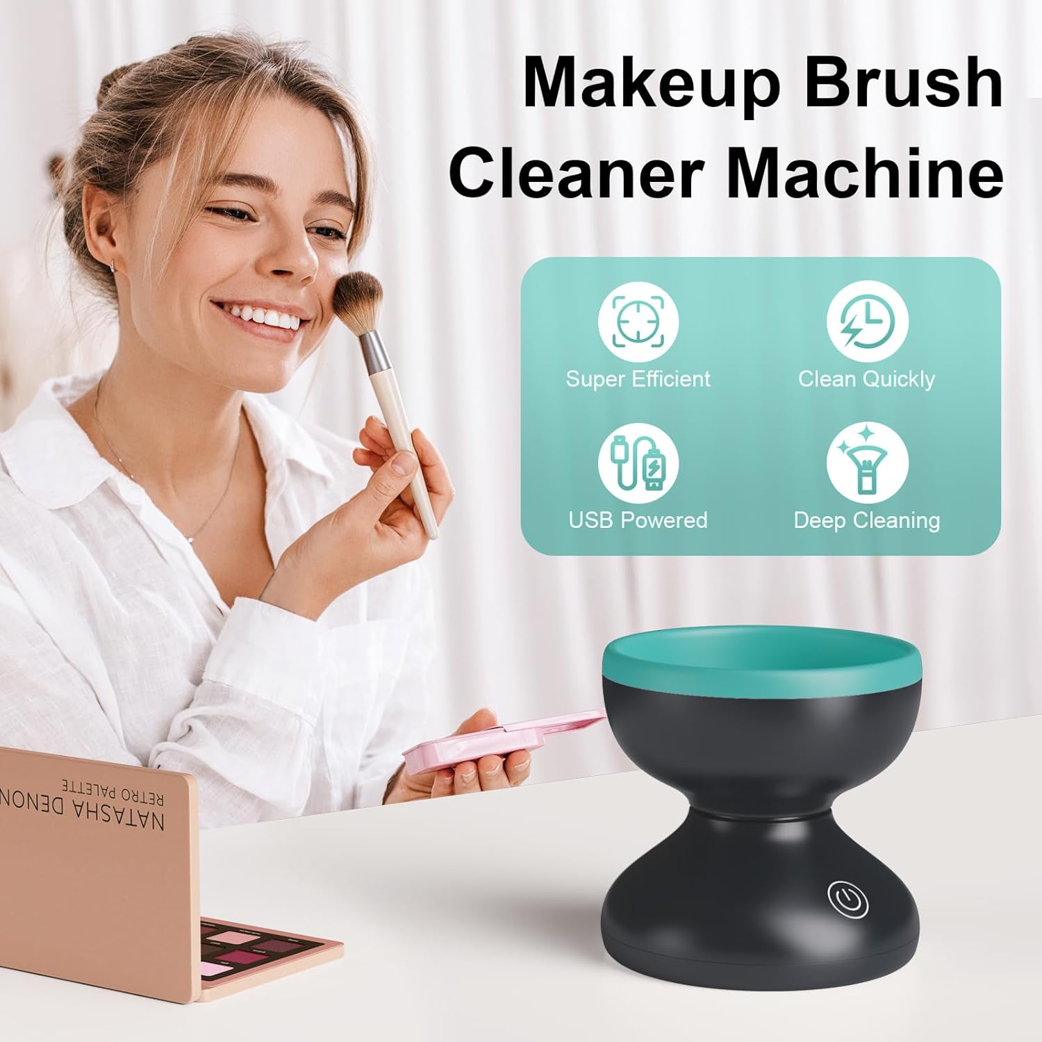 Norate Electric Makeup Brush Cleaner Machine for Fast Deep Cleaning All Brush Sizes Used - Image 5