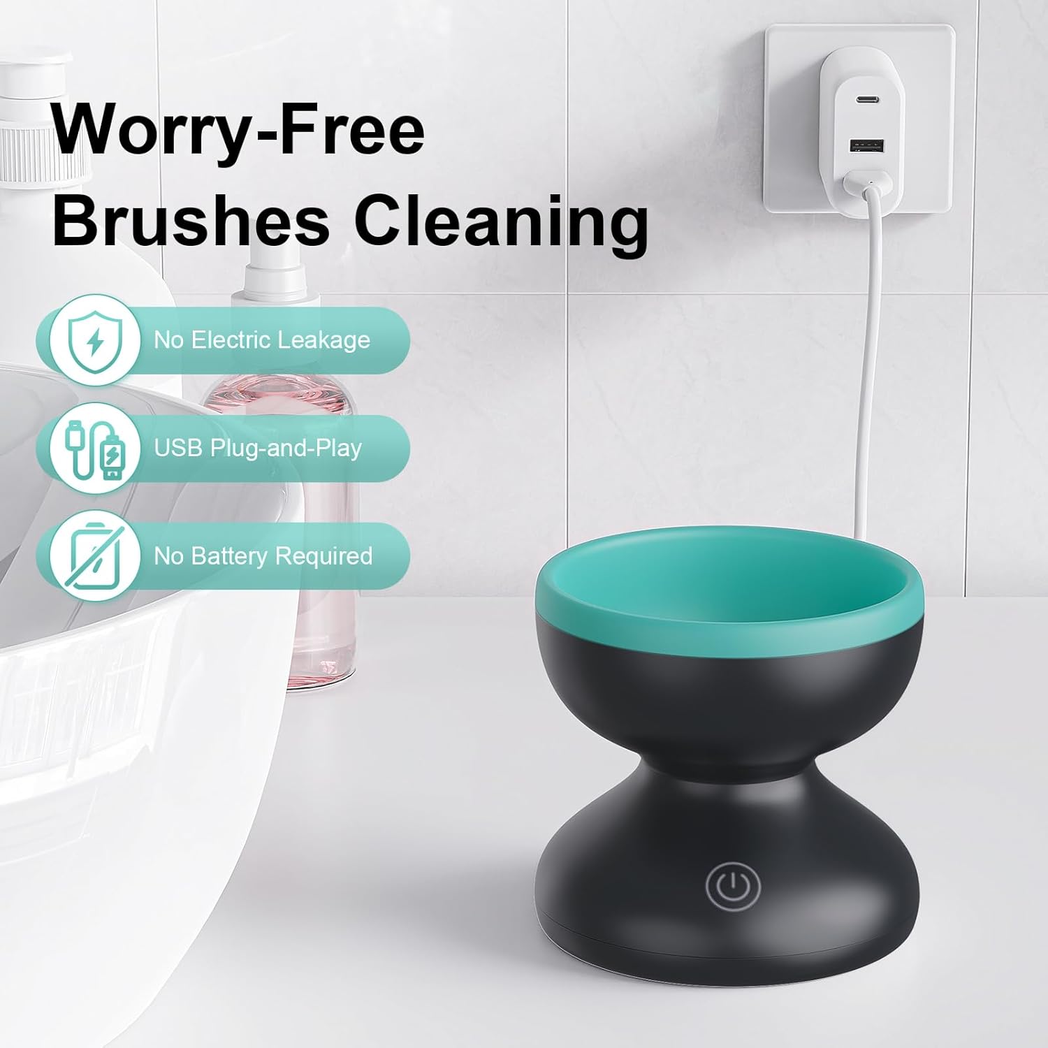 Norate Electric Makeup Brush Cleaner Machine for Fast Deep Cleaning All Brush Sizes Used - Image 2