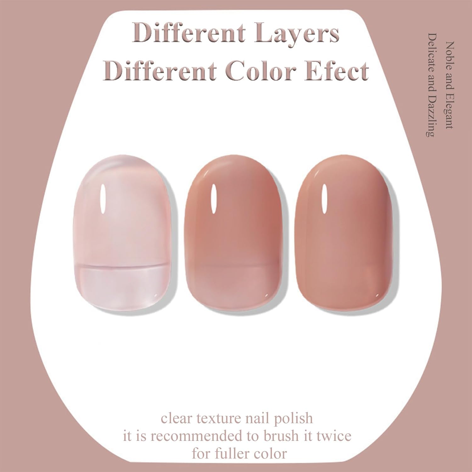 Sheer Crystal Nude Nail Polish 15ml Quick Dry Natural Transparent Finish - Image 4