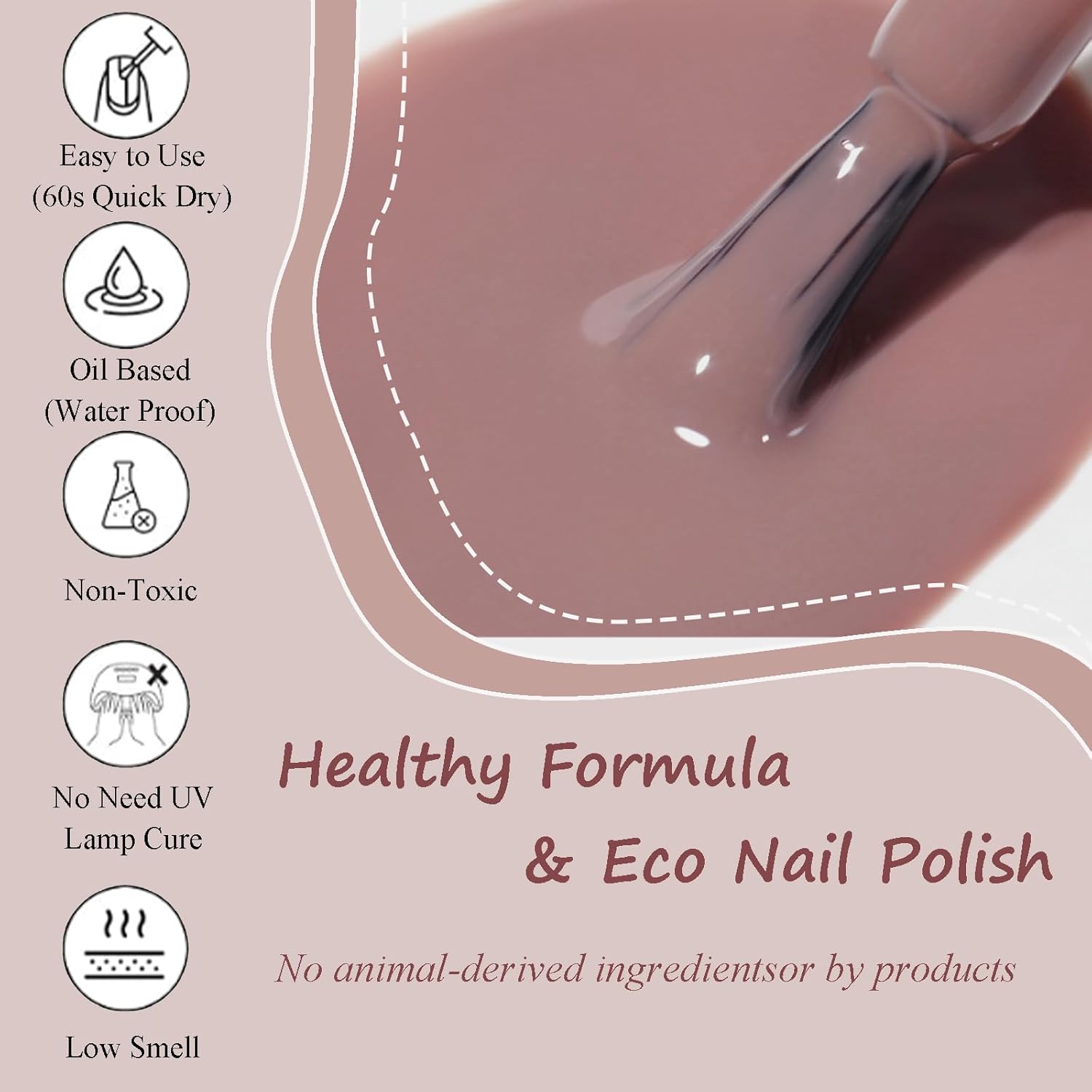 Sheer Crystal Nude Nail Polish 15ml Quick Dry Natural Transparent Finish - Image 3