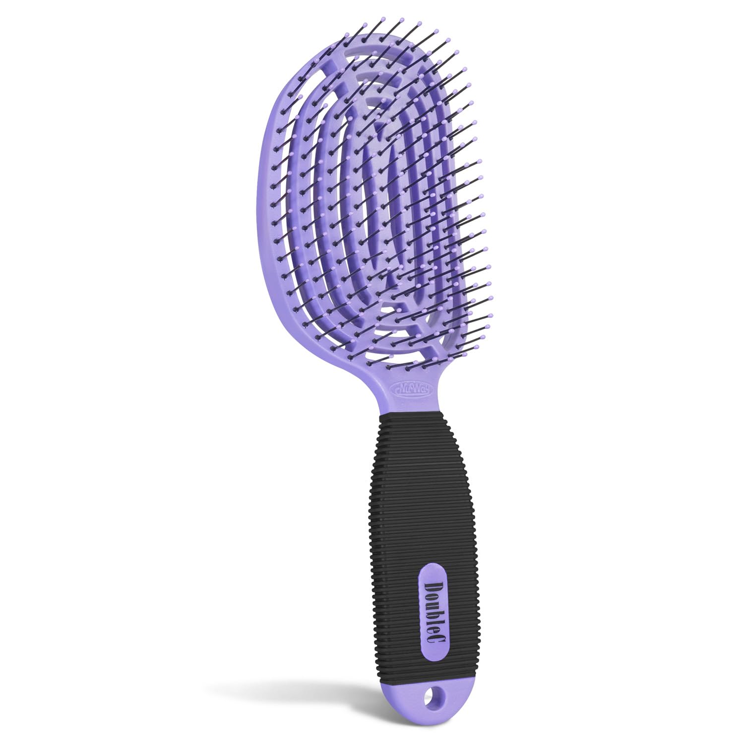 NuWay 4HAIR DoubleC Violet Detangling Brush U.S. Patented Design Hair Dryer Safe - Image 3