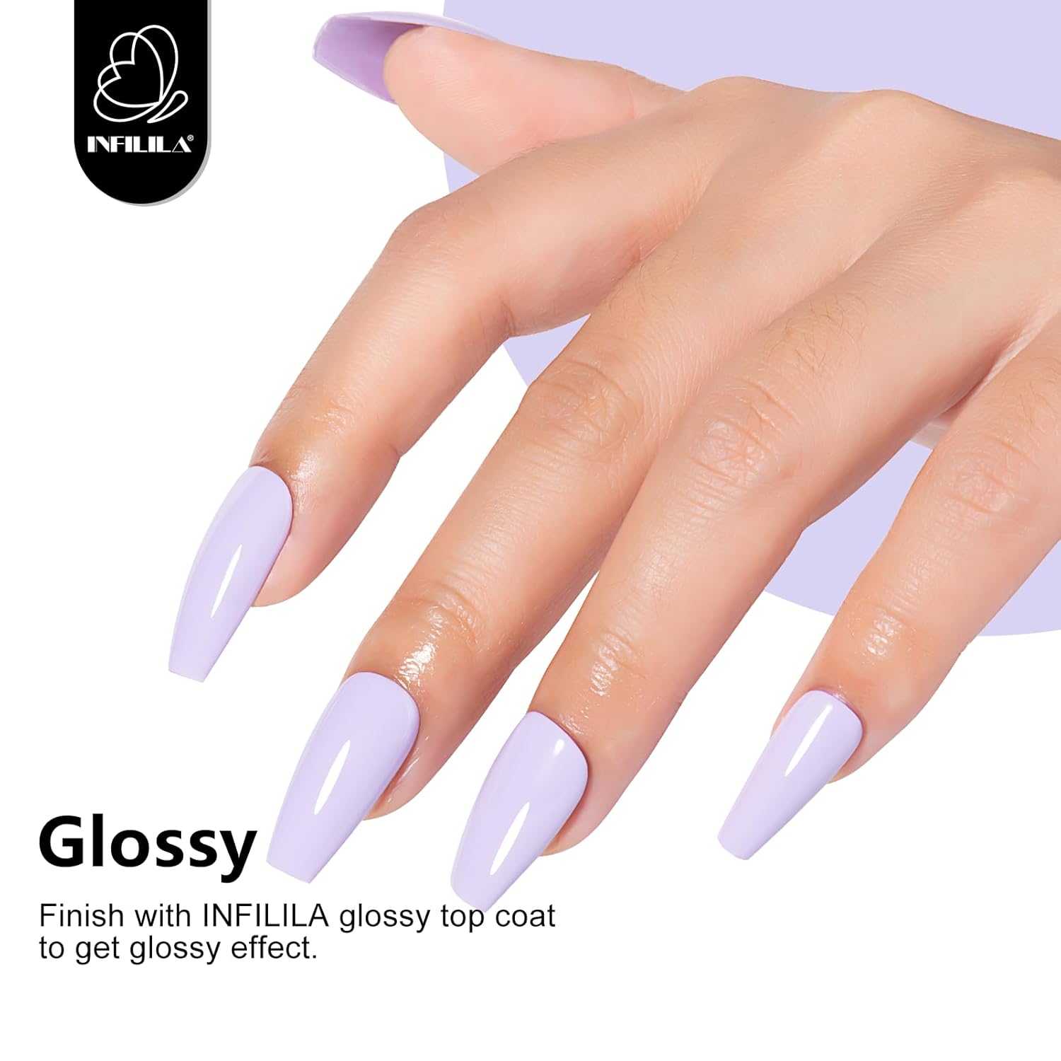 NXJ INFILILA 15ml Lavender Lilac Purple Gel Nail Polish Hema Free High Gloss UV Soak Off - Image 2