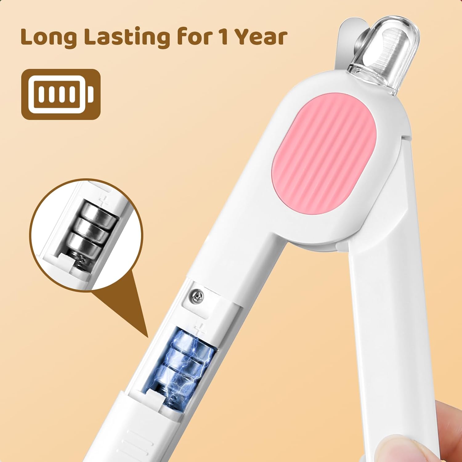 Odoland Cat Nail Clipper with LED Light and Nail File, Dog Claw Trimmer with Bright Light to Avoid Excessive Cutting - Pet Grooming Tool for Tiny Dog Cat Kitten Bunny Rabbit Pink - Image 5