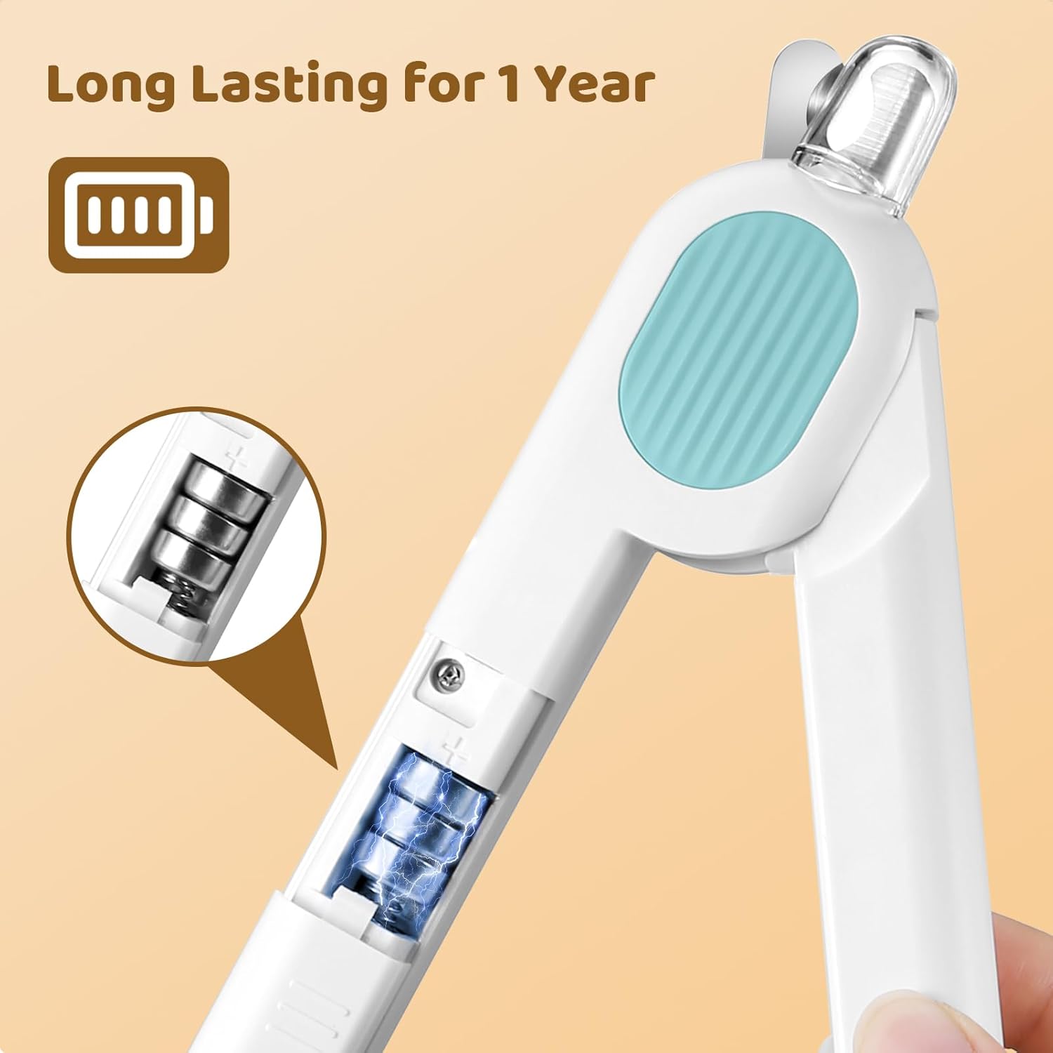 Odoland Blue Pet Nail Clipper with Built-in LED Light and Nail File for Small Cats - Image 5