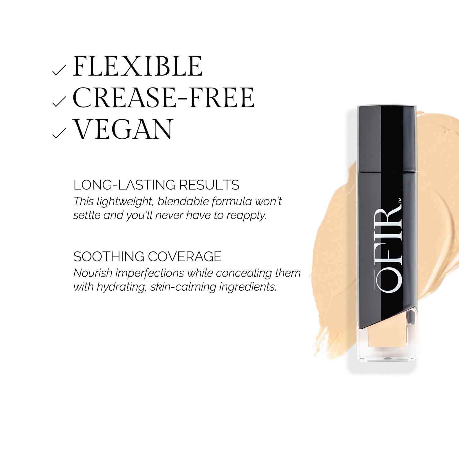 OFIR Weightless Vegan Concealer for Dark Circles, Porcelain Very Fair Warm, 0.27 OZ - Image 4