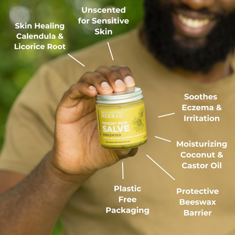 Ora's Amazing Herbal Touchy Skin Salve 1 oz Eczema Cream Fragrance Free Balm - Image 4