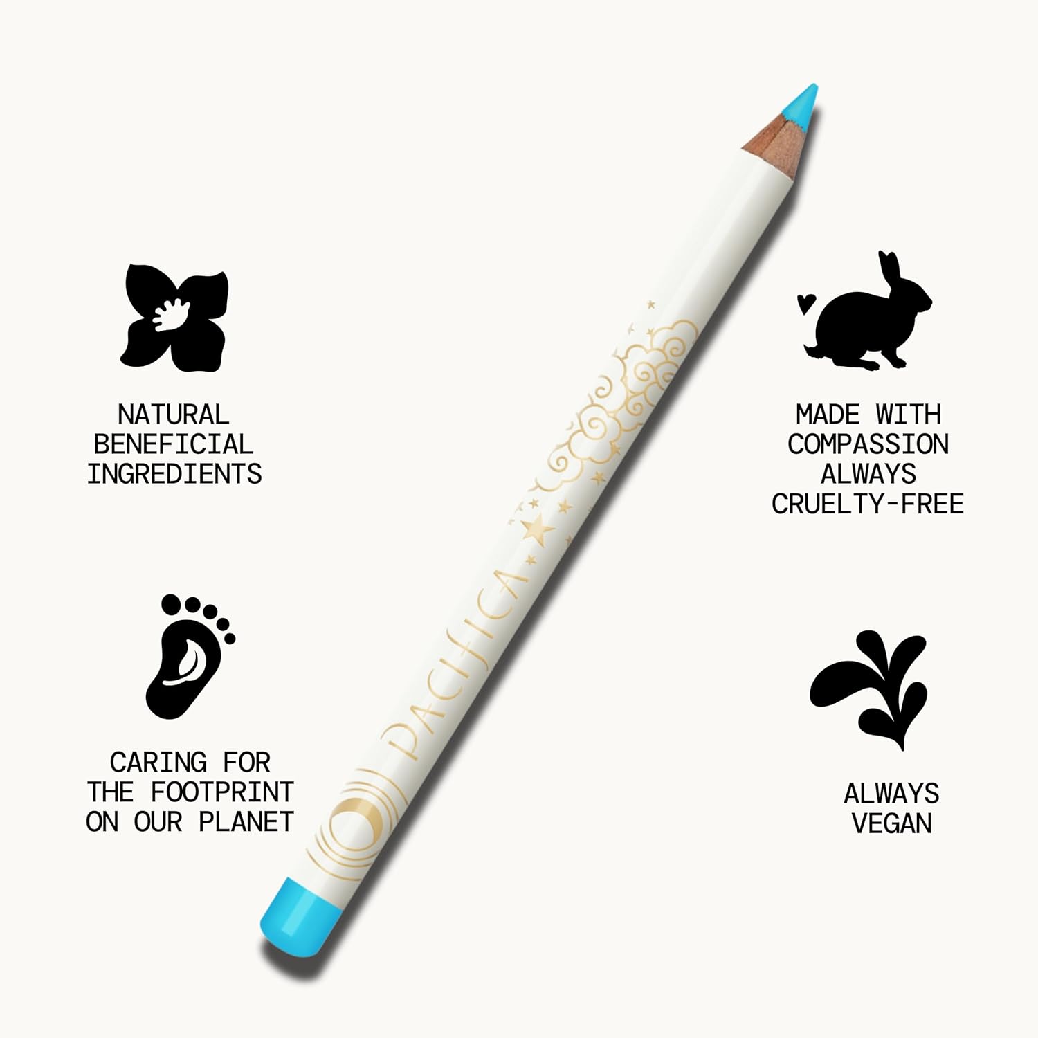Pacifica Pastel Ocean Blue Waterproof Eyeliner Pencil Longwear Vegan 0.04 oz - Image 7