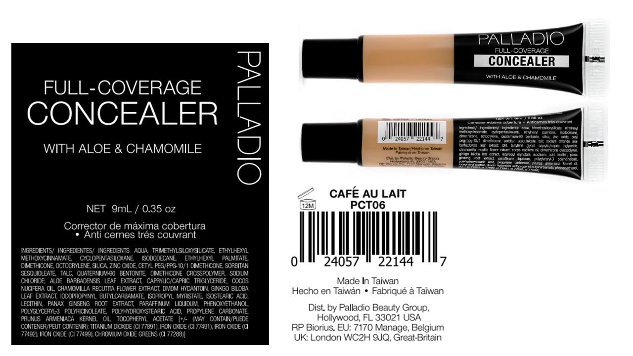 Palladio Cafe Au Lait Full Coverage Concealer 0.25 oz Evens Skin Tone Hides Blemishes - Image 8