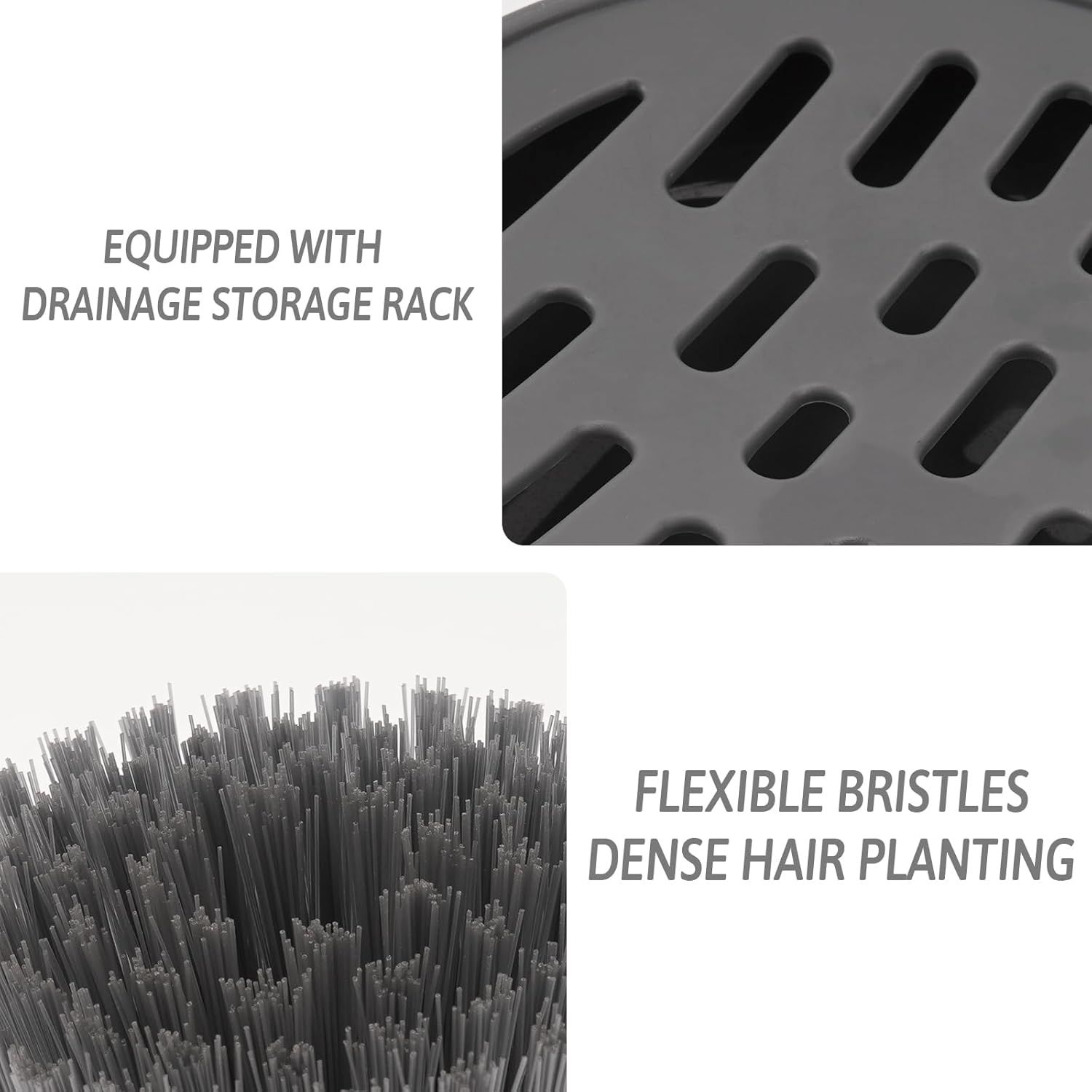 Palm Dish Brush with Built-in Soap Dispenser and Draining Tray for Kitchen Cleaning - Image 2