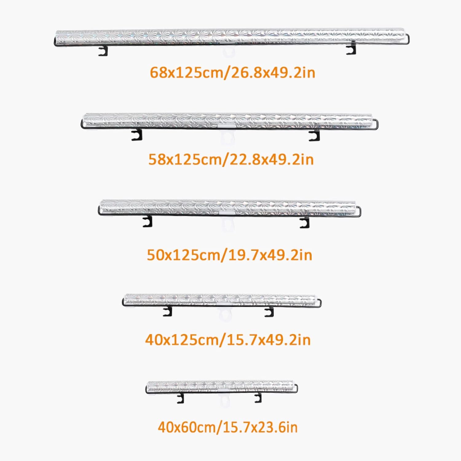 Portable Blackout Roller Blind 50x125cm, Adjustable Silver, Sun Protection, Suction Cup Mount - Image 5