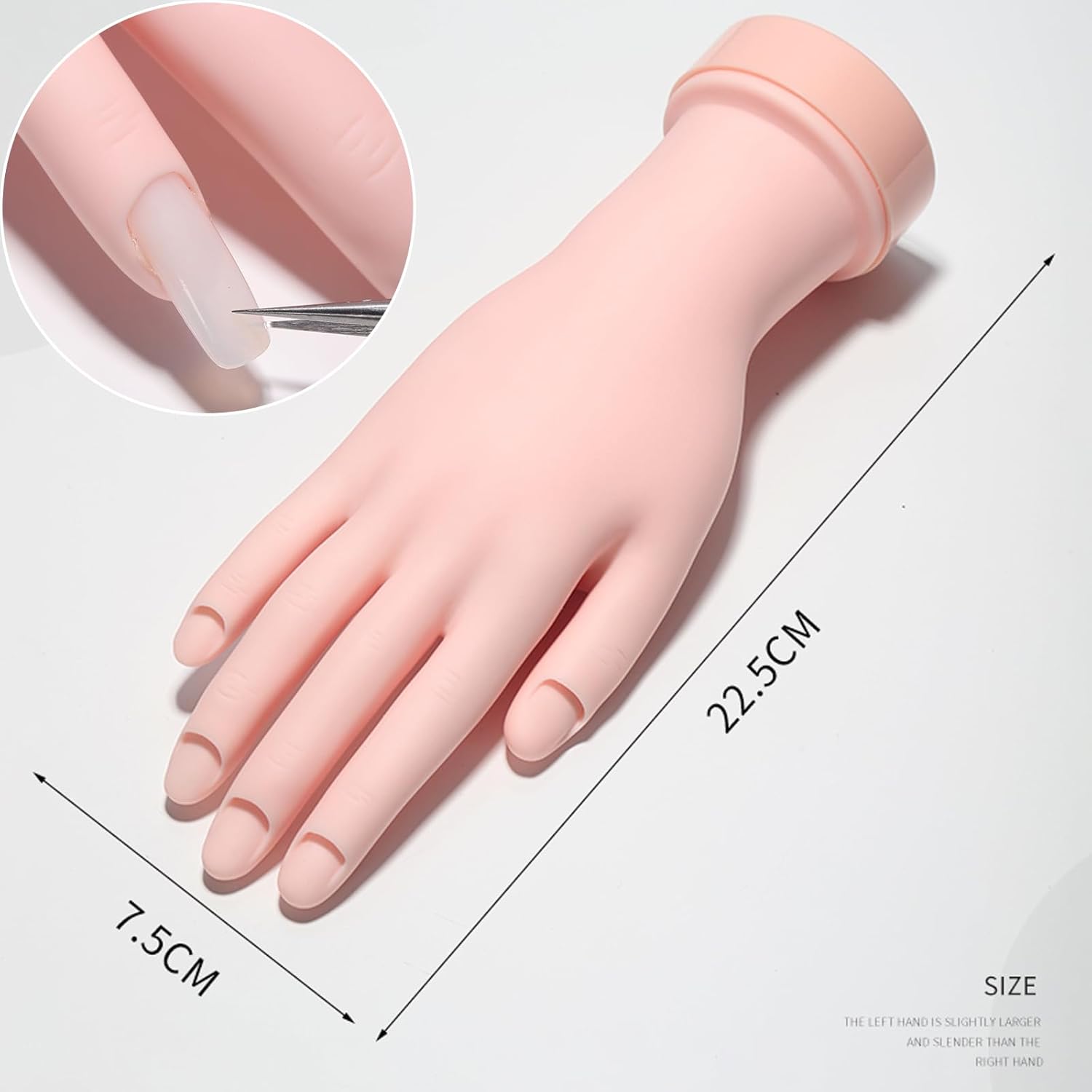 Practice Hand for Acrylic Nails, Mannequin Hands for Nail Art Training, Fake Hand Model - Image 6