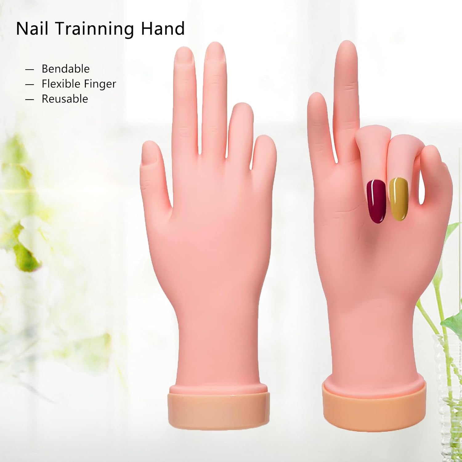 Practice Hand for Acrylic Nails, Mannequin Hands for Nail Art Training, Fake Hand Model - Image 2