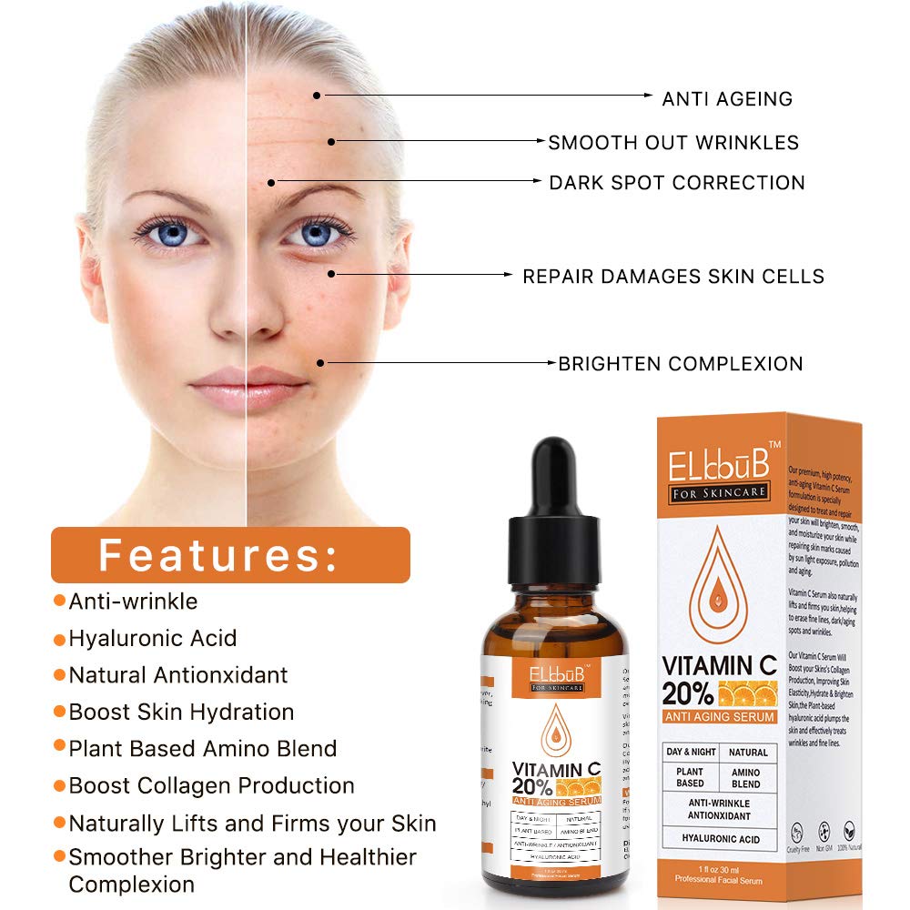 Revitalize Your Skin: 1oz Premium 20% Vitamin C Serum with Hyaluronic Acid and Retinol - Image 5