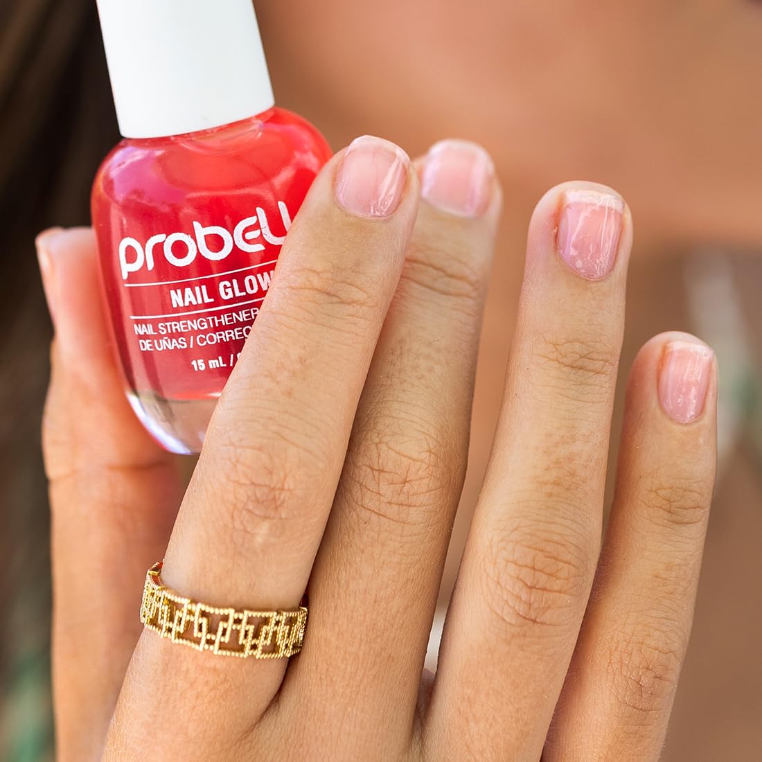Probelle Nail Glow Strengthener with Sheer Jelly Tint for Damaged Nails 0.5 oz Berry - Image 5