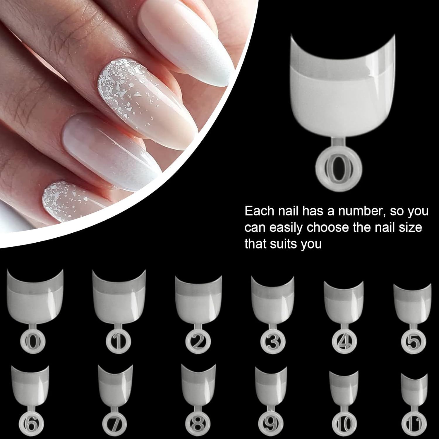 Ranrose 600pcs Short Oval Half Cover Nail Tips for DIY Salon, 12 Sizes Included - Image 5