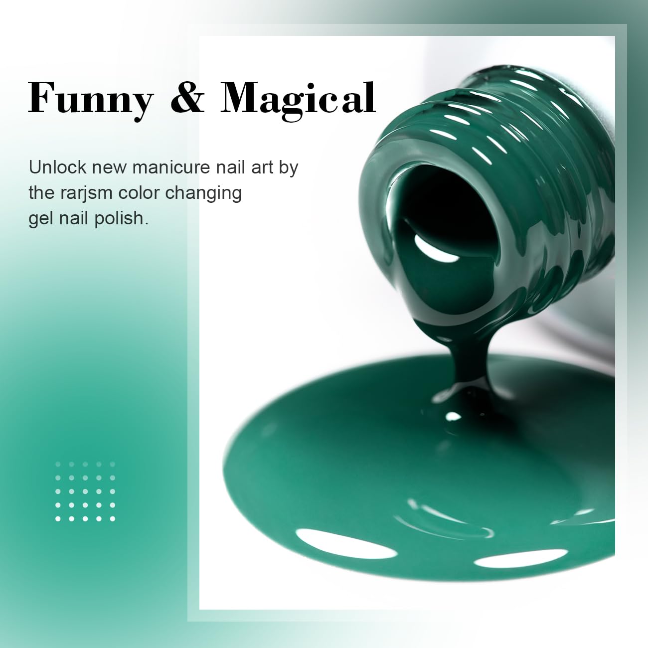 RARJSM 15ML Chameleon Gel Nail Polish Bright to Dark Green for DIY Art - Image 4