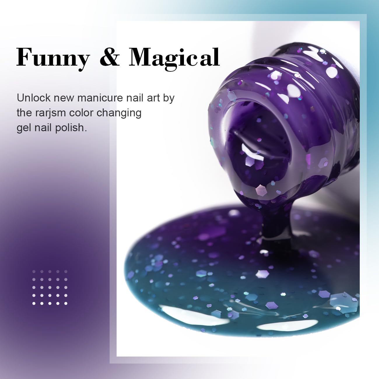 RARJSM 15ML Color Shifting Glitter Gel Nail Polish Blue to Purple for DIY Manicure - Image 4