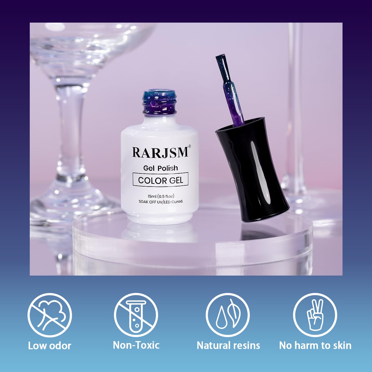 RARJSM 15ML Color Shifting Glitter Gel Nail Polish Blue to Purple for DIY Manicure - Image 5