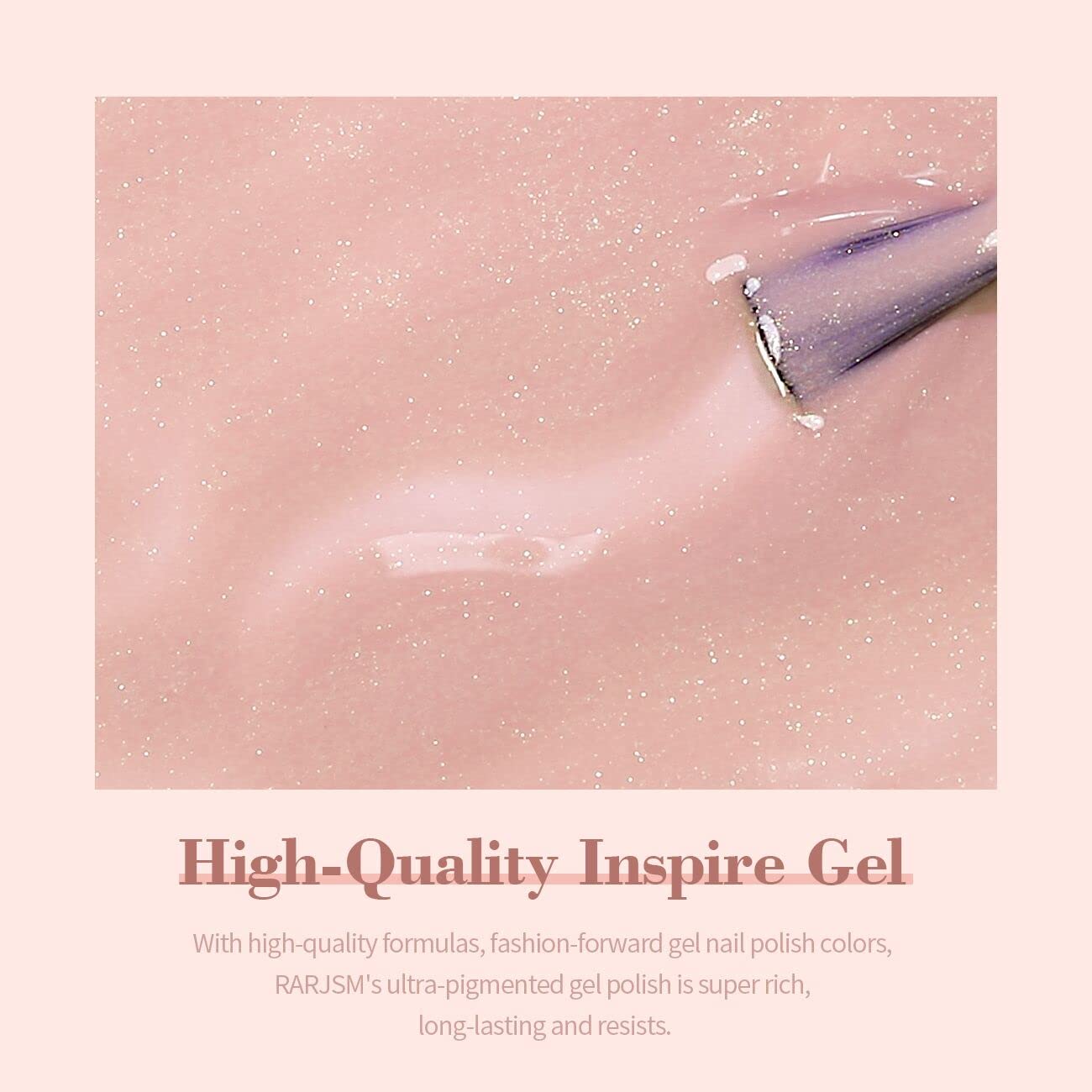 Nude Gel Nail Polish 15ml with Gray Pink Gold Glitter for Natural Nail Art - Image 4