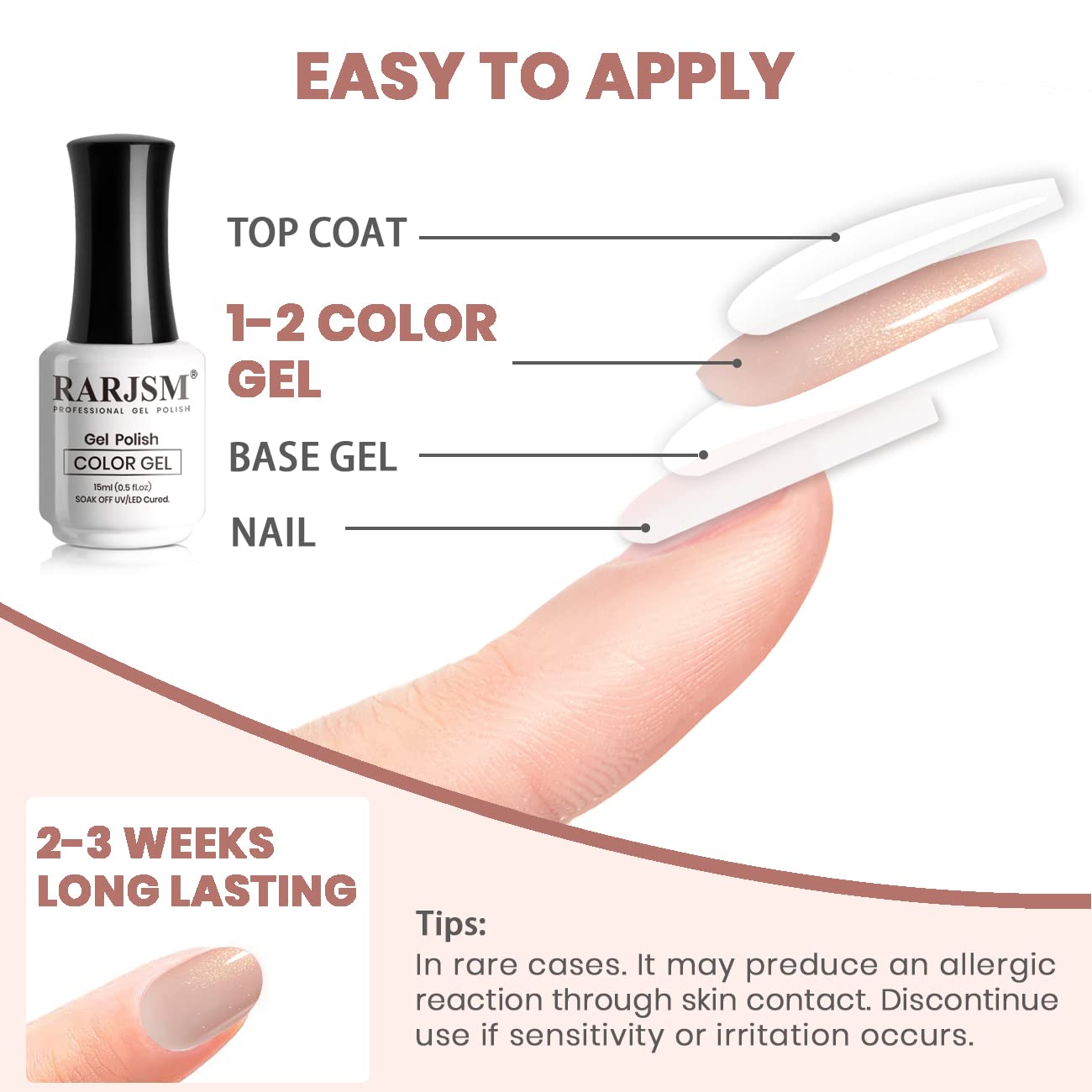 Nude Gel Nail Polish 15ml with Gray Pink Gold Glitter for Natural Nail Art - Image 6