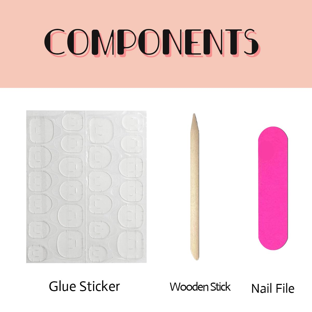 Red Glossy Square Press-On Nails with Designs 24 Pcs Full Cover Medium Size for Women - Image 6