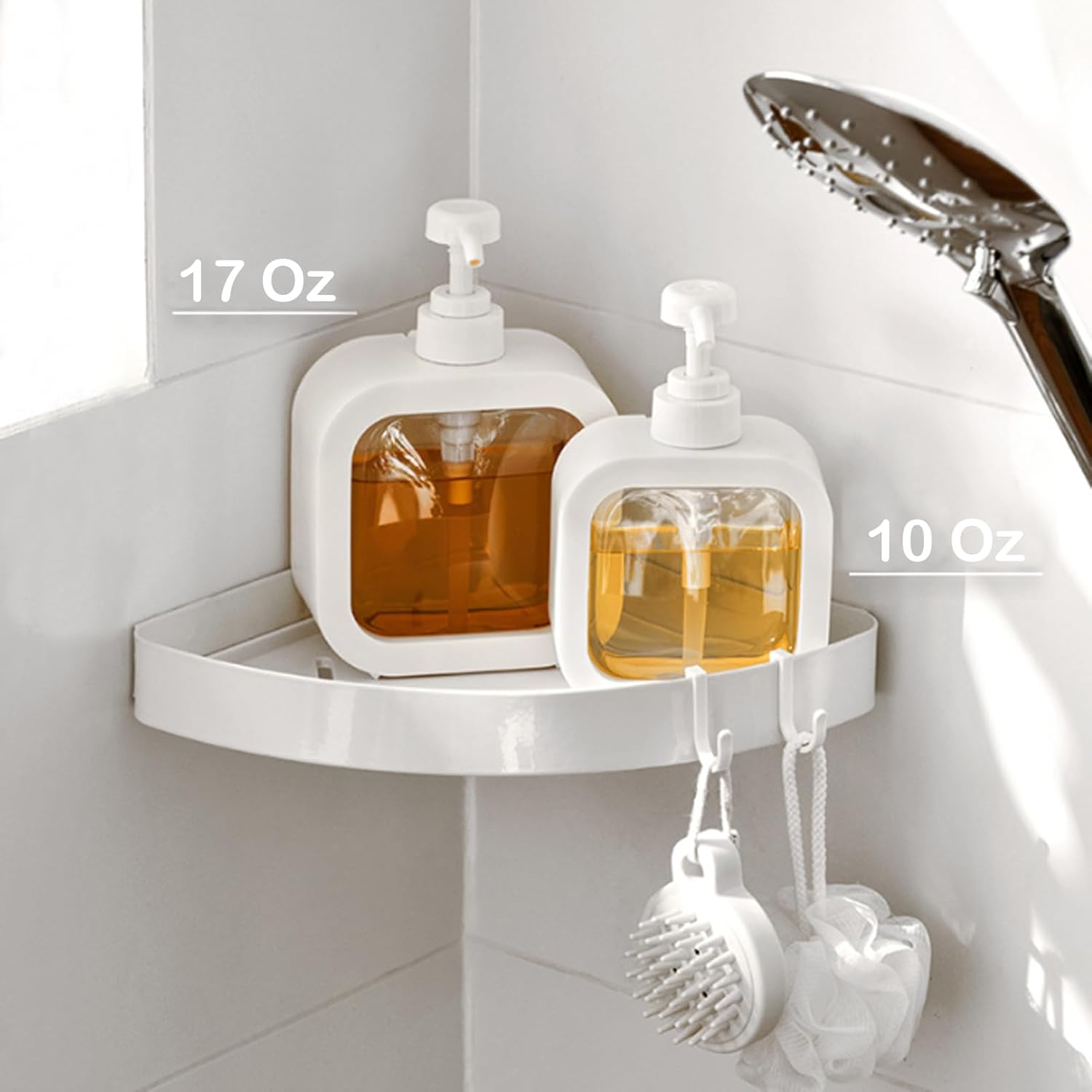 White Refillable 10 Oz Soap Dispenser for Bathroom Kitchen with Waterproof Label - Image 5