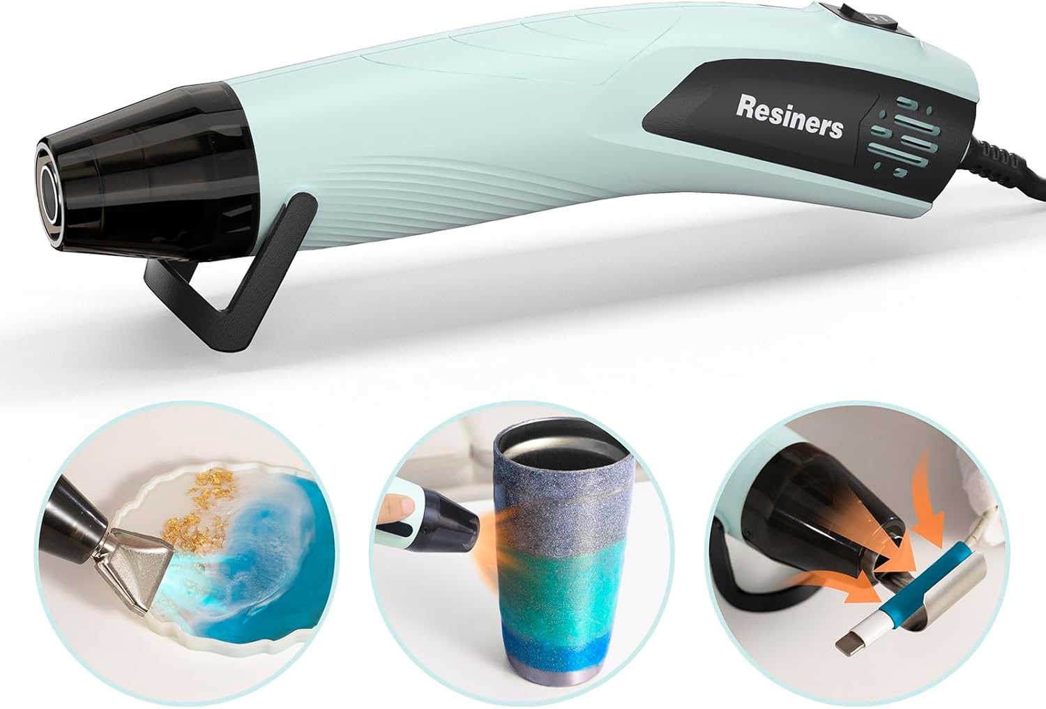 Resiners Mini Dual Temperature Heat Gun 350W 662℉ with 3 Craft Nozzles - Image 7