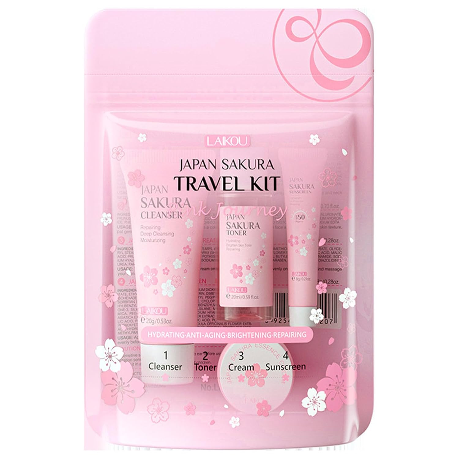 Sakura Travel Skincare Set for Teenage Girls - 4 Piece Gentle Face Care Kit - Image 7
