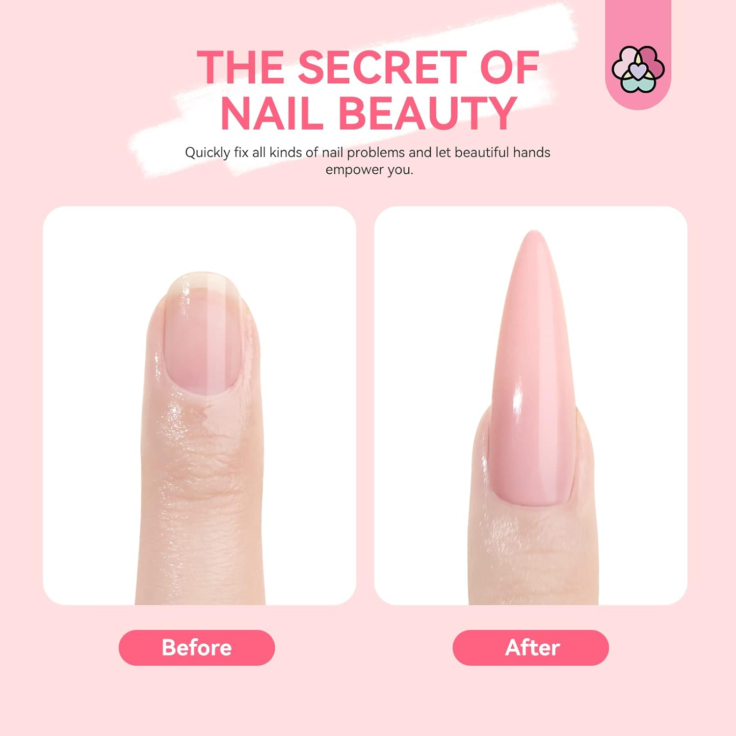 SAVILAND 12-Piece Beginner Acrylic Nail Kit with Nude, Pink, Clear, White Powders and 10ml Primer - Image 6