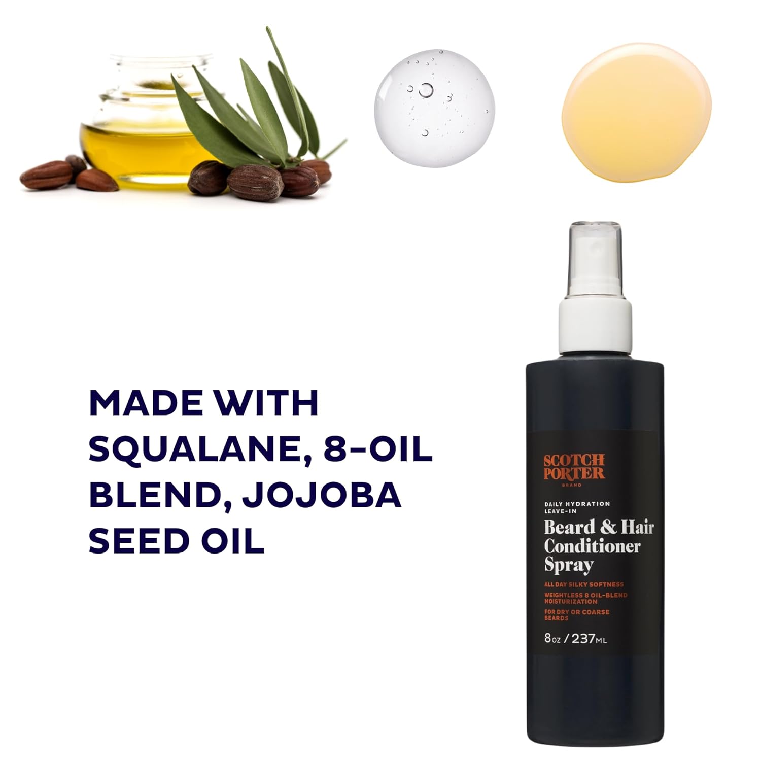 Scotch Porter Daily Hydration Conditioner Spray for Beard and Hair 8oz Coconut Avocado - Image 3