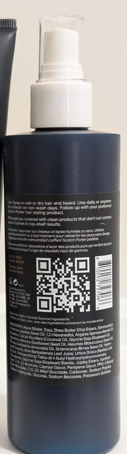 Scotch Porter Daily Hydration Conditioner Spray for Beard and Hair 8oz Coconut Avocado - Image 7