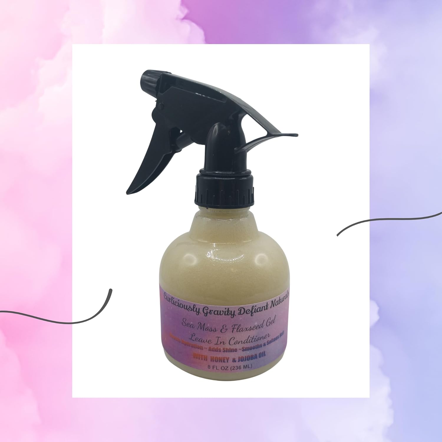 Hydrating 8 oz Sea Moss Flaxseed Gel Leave-In Conditioner for Volume and Frizz Control - Image 3