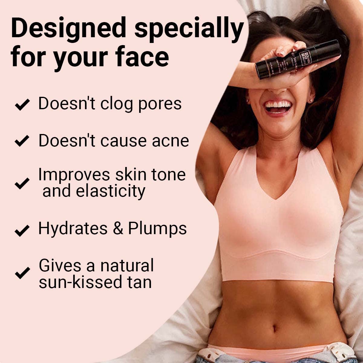 Hydrating Self Tan Serum with Hyaluronic Acid and Organic Oils for Natural Glow 2.0 fl oz - Image 3