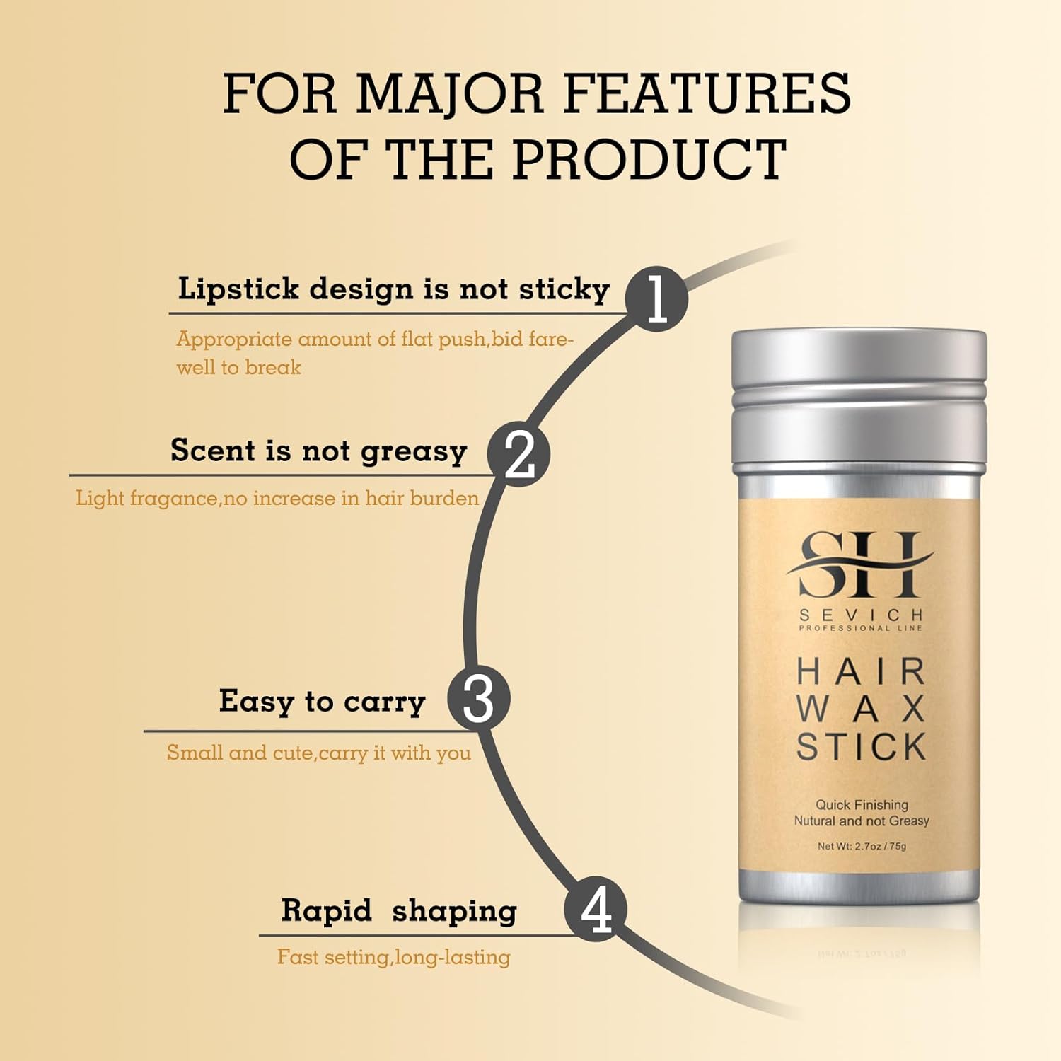 SEVICH 75g Hair Styling Wax Stick for Women and Kids 24-Hour Hold - Image 5