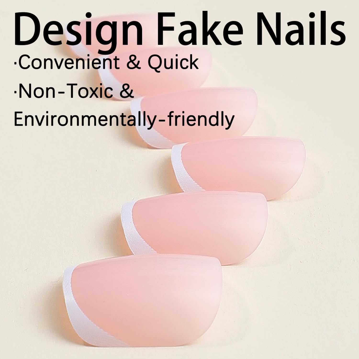 Short Square White French Tip Reusable Acrylic Press-On Nails for Women - Image 3