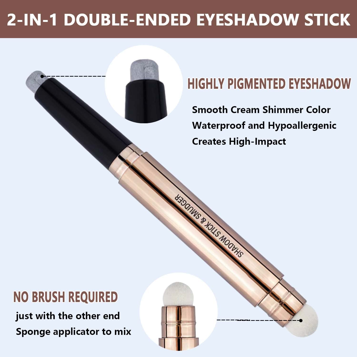 Silver Smokey Grey Waterproof Eyeshadow Stick Pencil 0.12 oz - Image 3