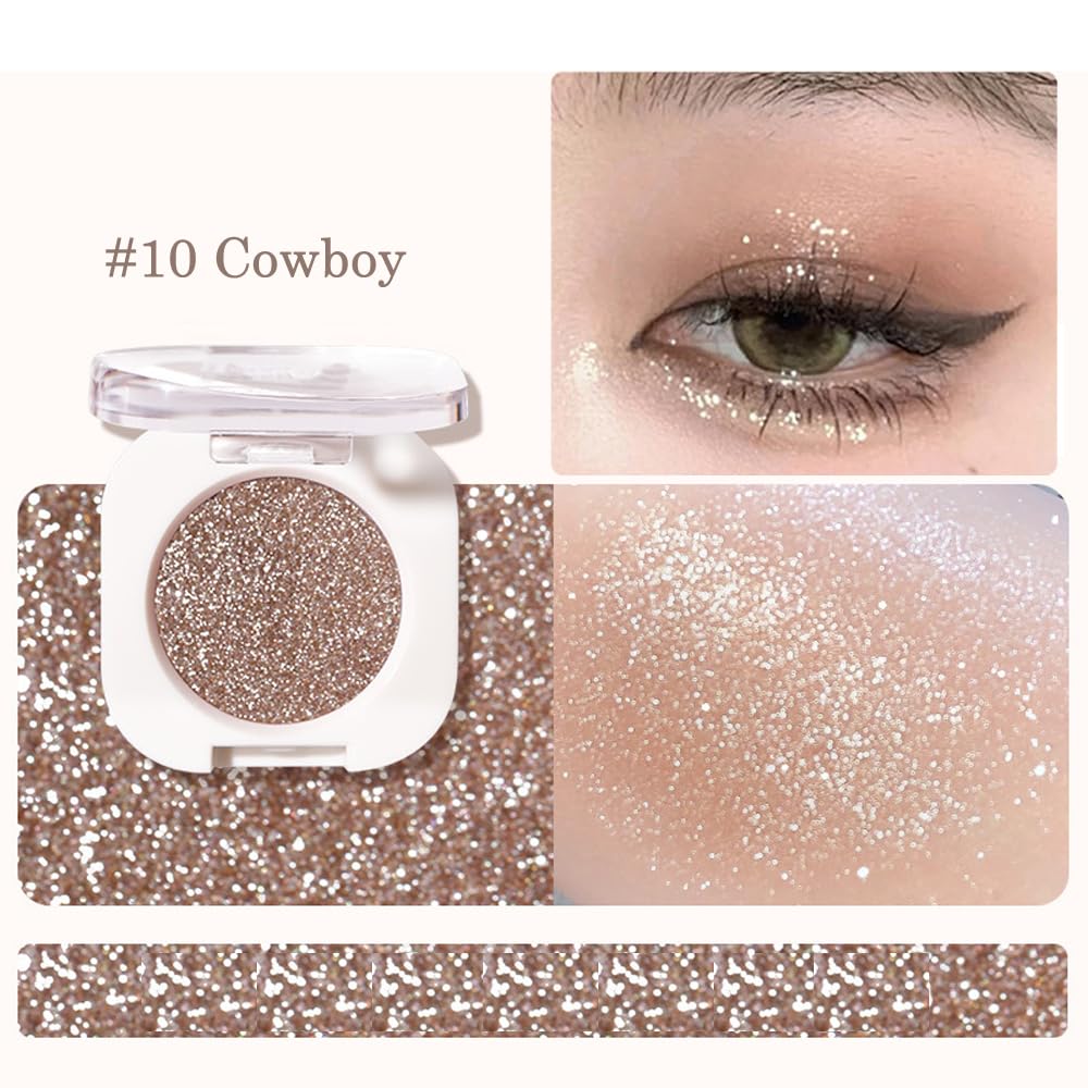 Champagne Bronzer Glow Single Glitter Eyeshadow - High Pigment Smooth Powder 10g - Image 2