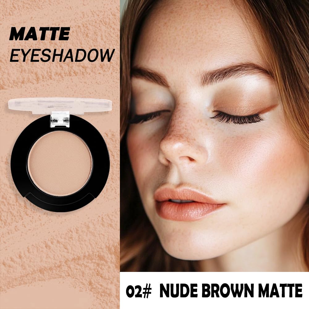 Single Matte Eyeshadow Palette - Neutral Dark Brown Shades for Women, Highly Pigmented - Image 2