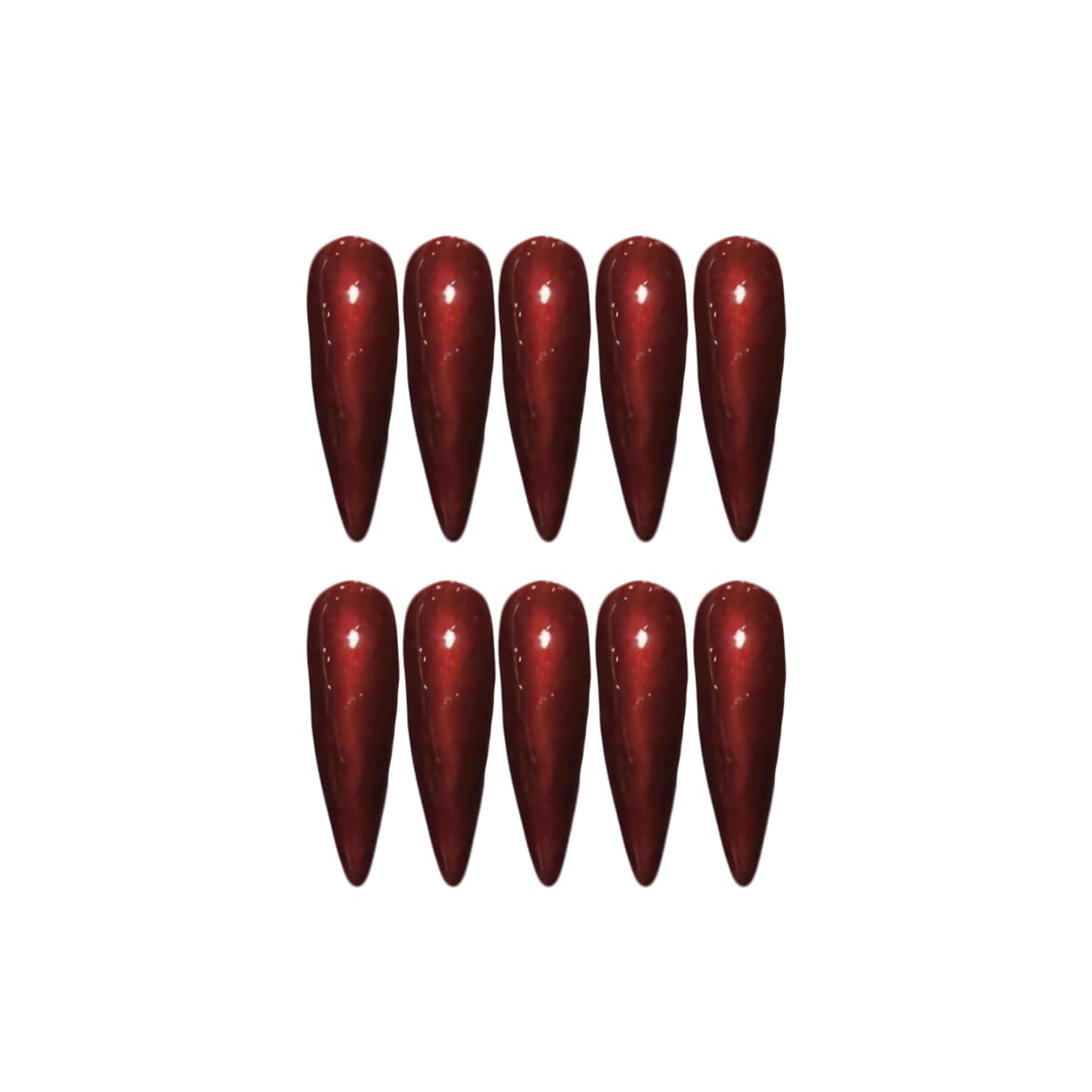 Extra Long Glossy Red Stiletto Press on Nails Kit 24 pcs with Glue - Image 2