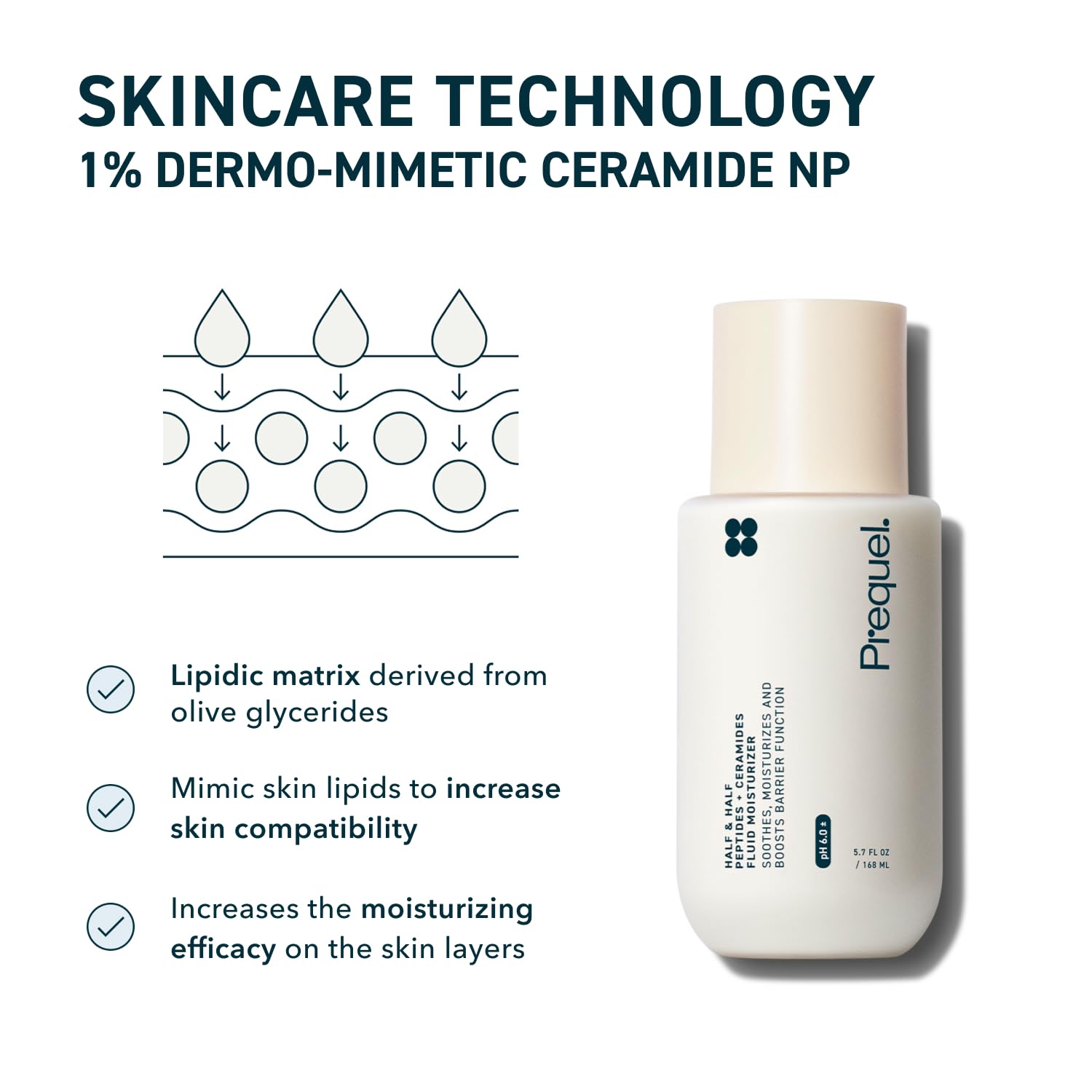 4 oz Half and Half Fluid Moisturizer Face Cream Lightweight Ceramide Peptide Lotion for All Skin Types - Image 4