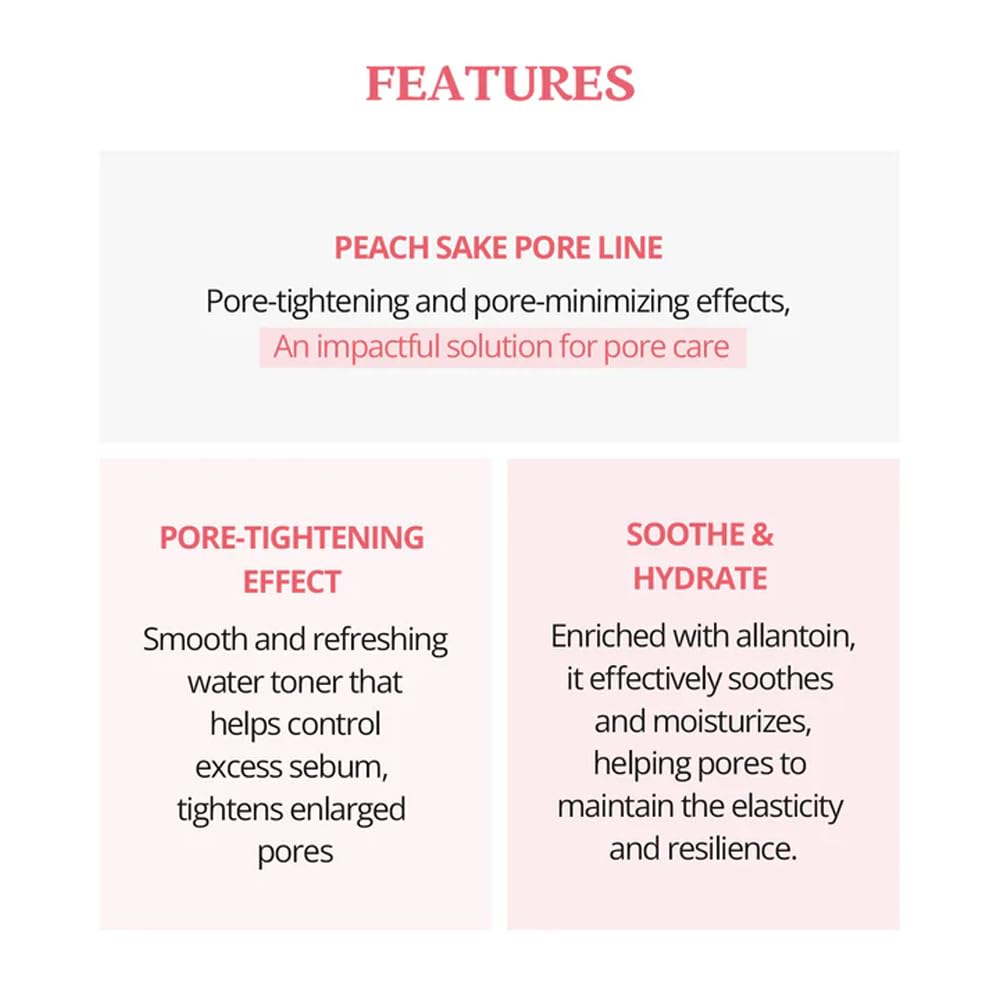 SKINFOOD Peach Sake Pore Serum 45ml for Oily Skin Minimizing Pores and Controlling Sebum - Image 7