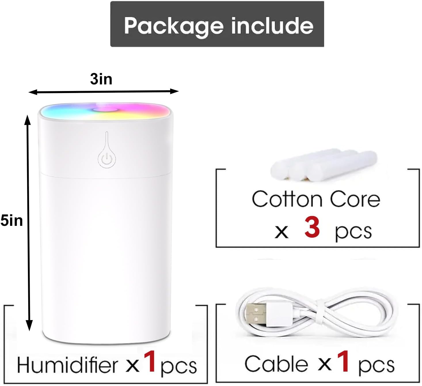 Compact 400ml Essential Oil Diffuser for Home, Whisper Quiet Aromatherapy Humidifier with Ambient Color Light - Image 9