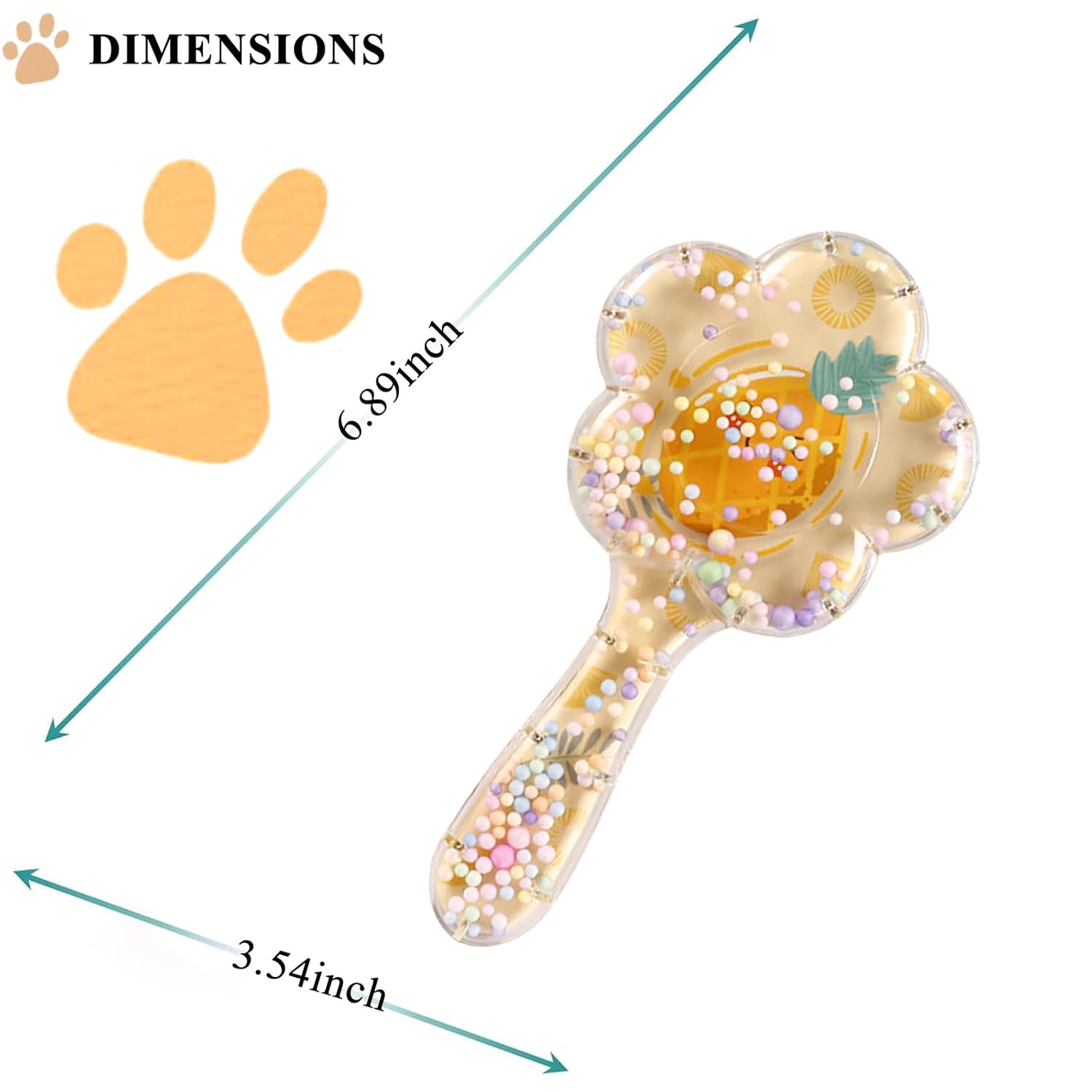 Blue Pineapple Soft Dog Brush for Small Yorkies Shih Tzus Maltipoos Gentle Grooming - Image 2