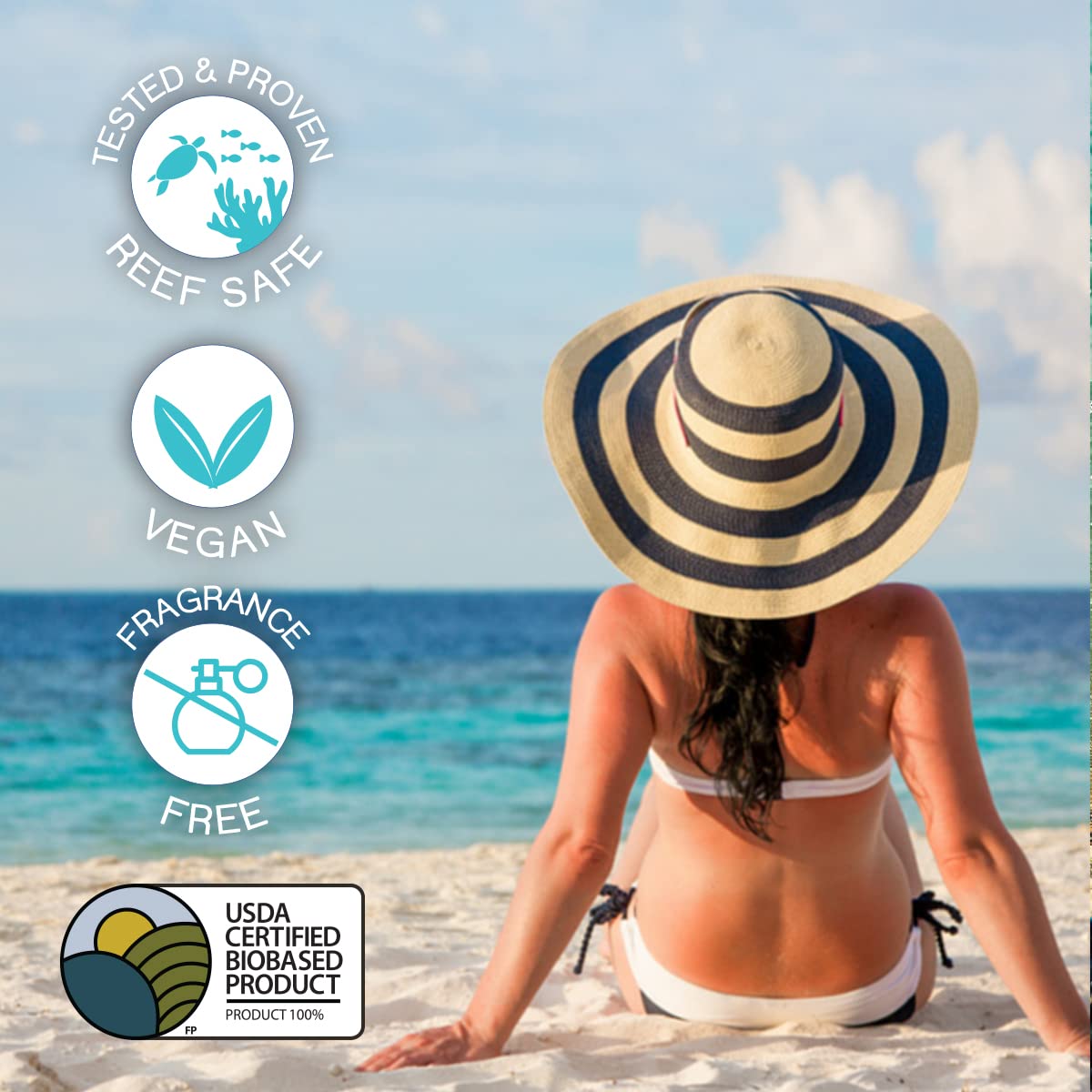 SPF 45 Tinted Mineral Sunscreen 2.5 Fl Oz Biodegradable, Paraben Free, Reef Safe, Non-Greasy Formula - Image 6