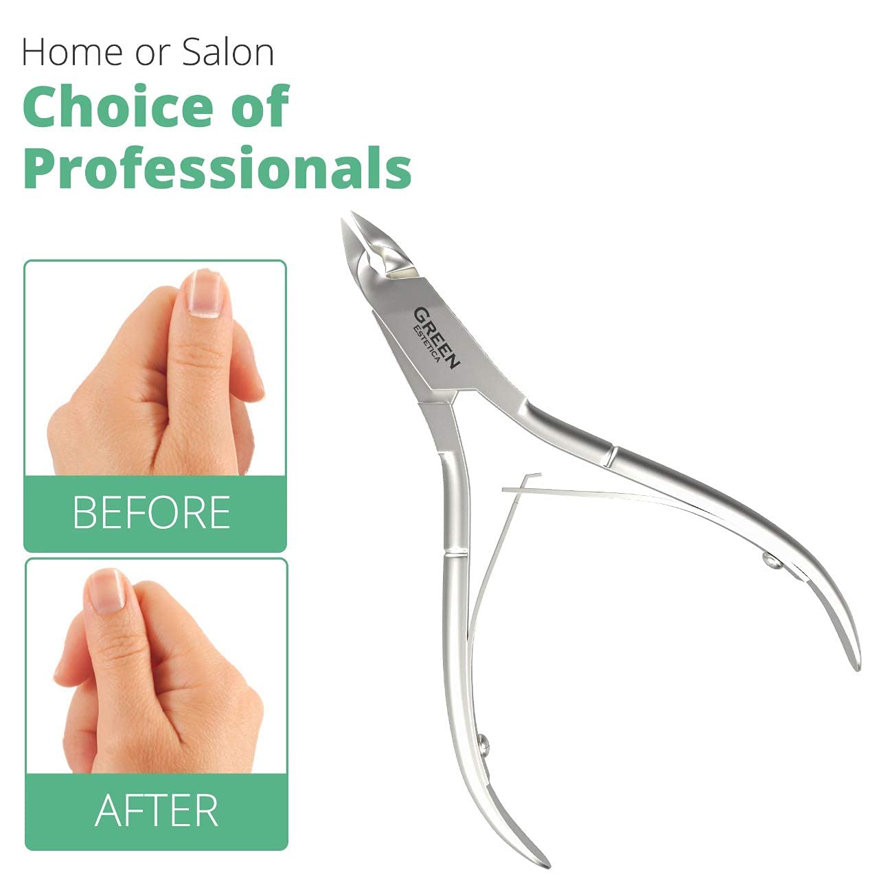Sharp Stainless Steel Professional Cuticle Trimmer with Double Spring for Nail Care - Image 2