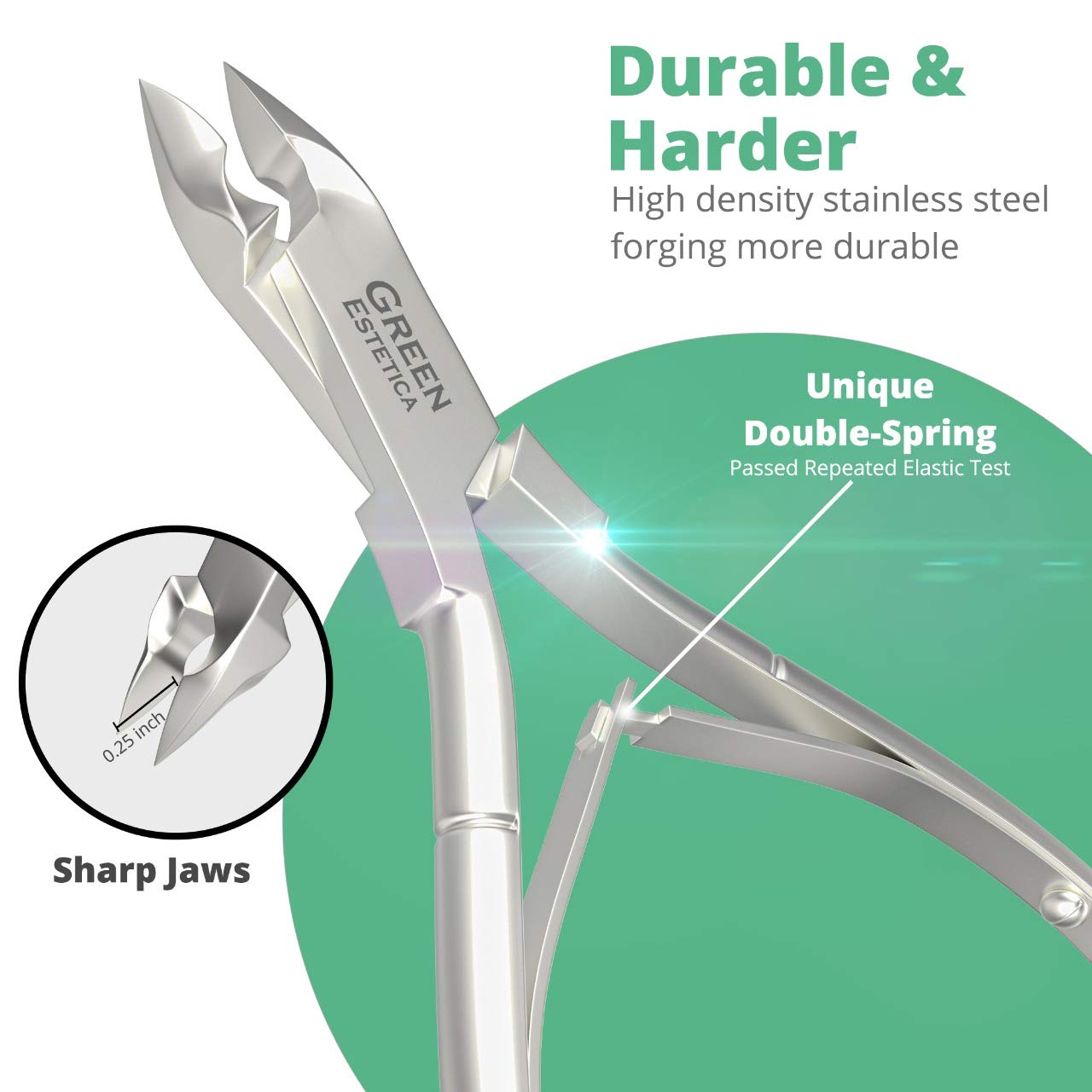 Sharp Stainless Steel Professional Cuticle Trimmer with Double Spring for Nail Care - Image 4