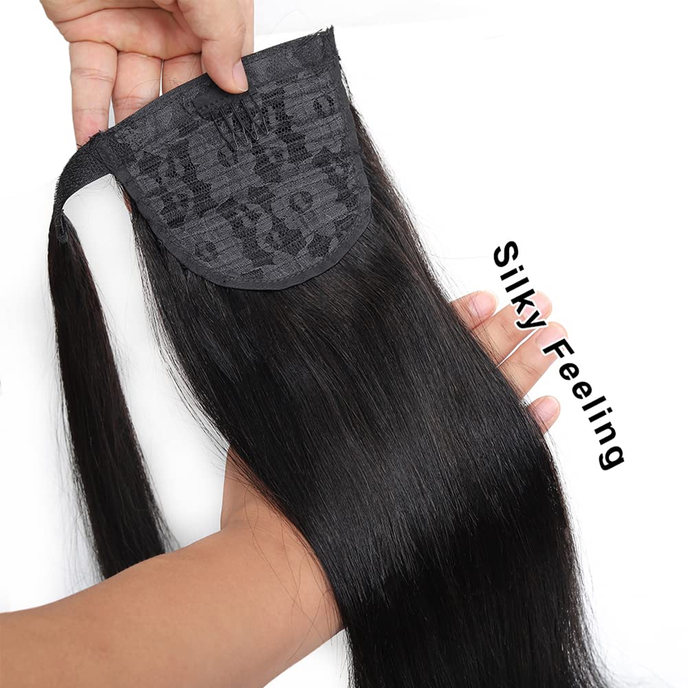 18 Inch 110g 10A Brazilian Straight Clip-In Human Hair Ponytail Extensions - Image 3